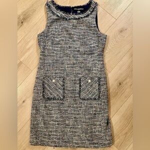 Karl Lagerfeld Paris Tweed Dress with Pearl Buttons
